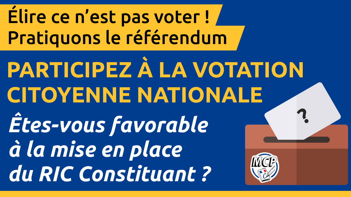 Participez à la votation citoyenne constituante d’octobre