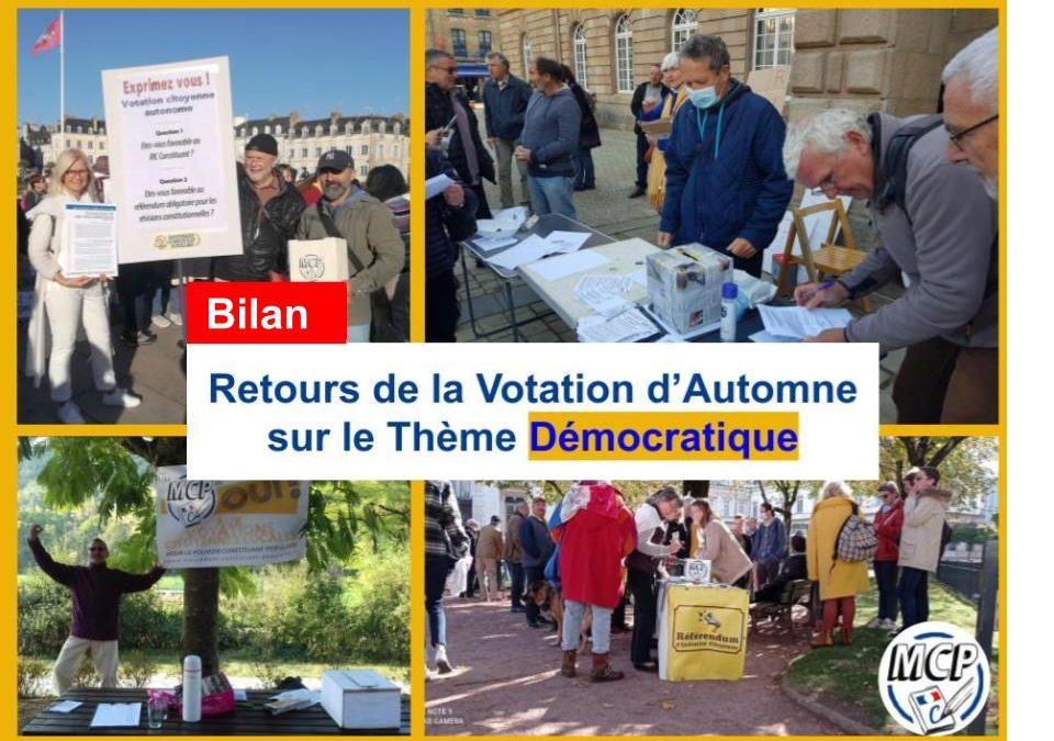 Bilan des Votations Citoyennes d’Automne sur la Démocratie