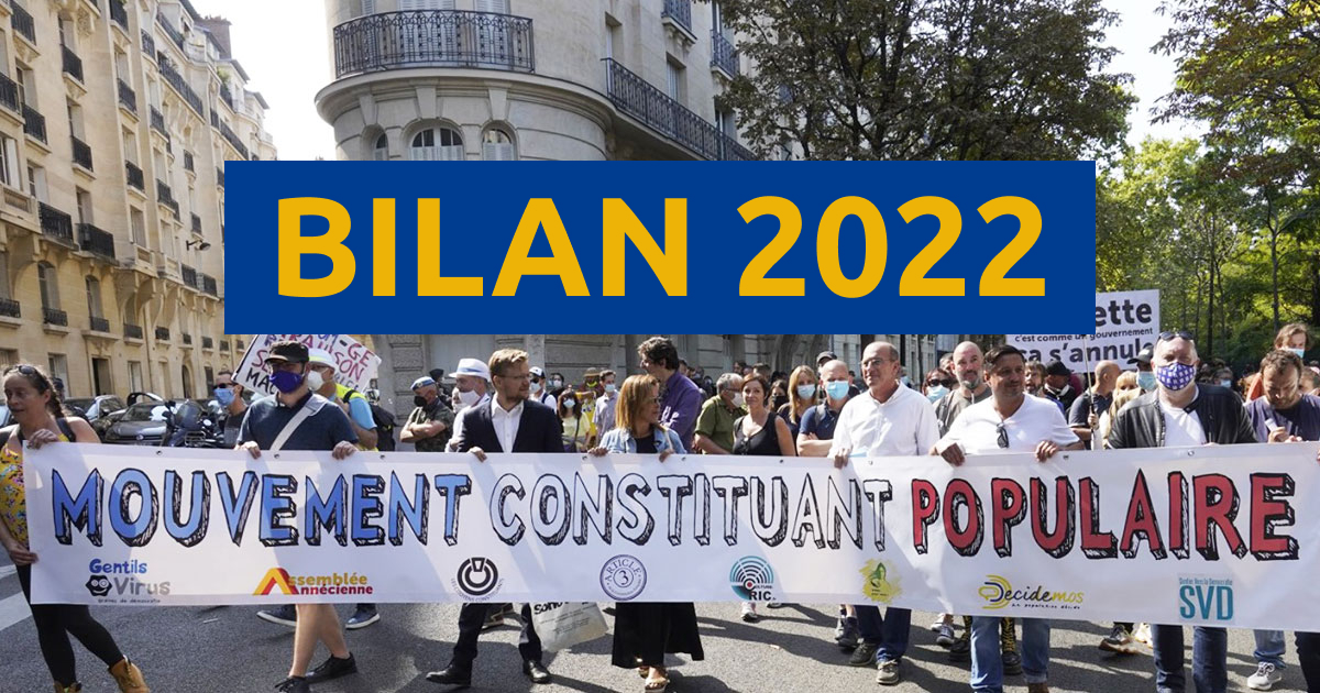 Bilan 2022 des actions du Mouvement Constituant Populaire