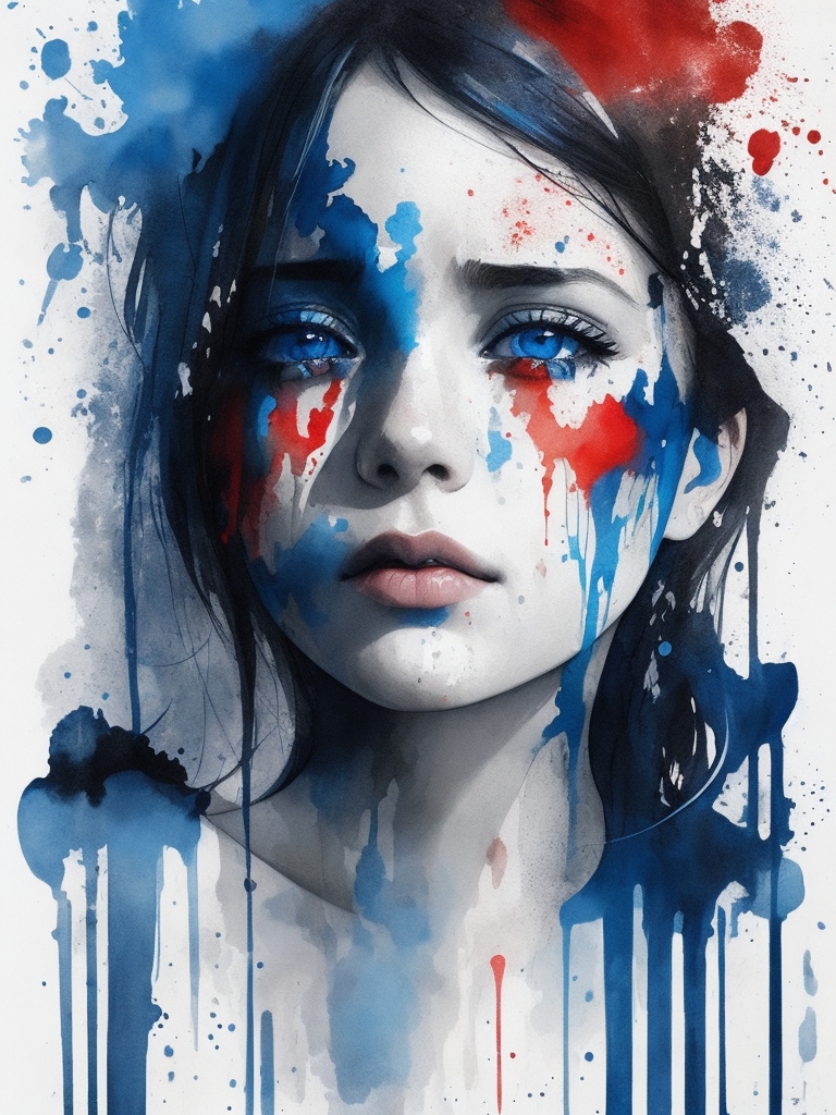 DreamShaper v5 portrait of a european Crying woman symmetric e 0 2